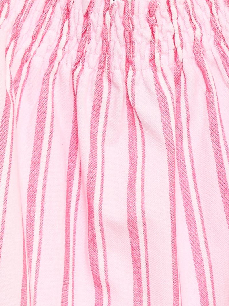 Robe rayée à bretelles Rose - Kiabi