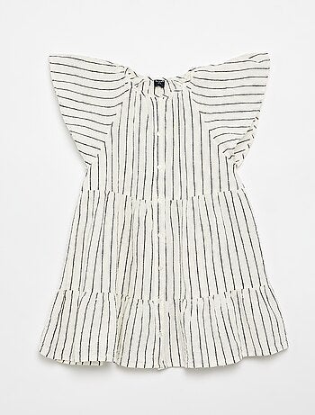 Robe rayée à coupe évasée