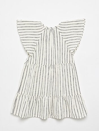 Robe rayée à coupe évasée