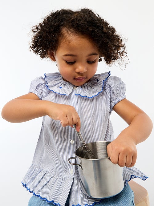 Robe rayée à manches courtes et base volantée - Kiabi