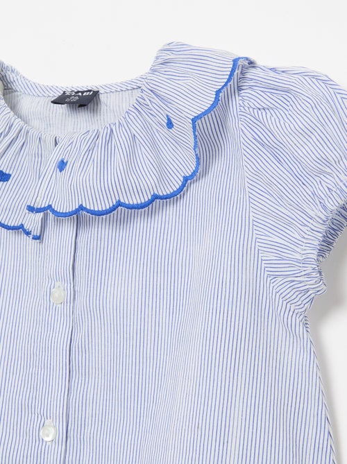 Robe rayée à manches courtes et base volantée - Kiabi