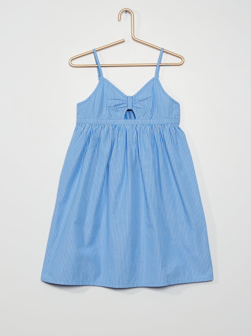 Robe rayée en coton bleu - Kiabi
