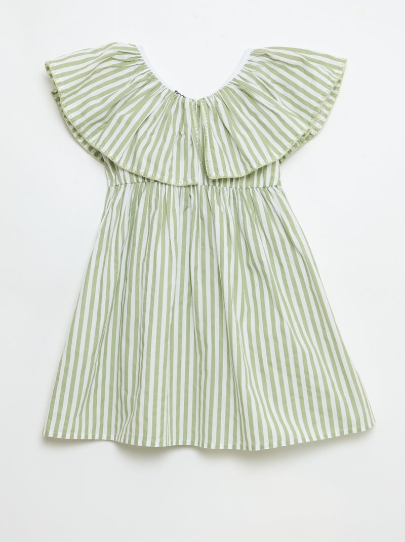 Robe rayée en coton Vert - Kiabi