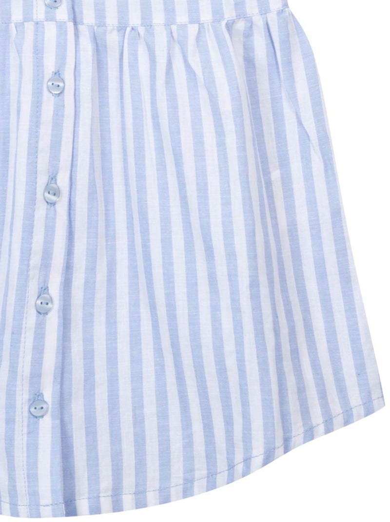 Robe Chemise Sans Manches River Island Rayée - Taille 36 EU - Crème/bleu Marine