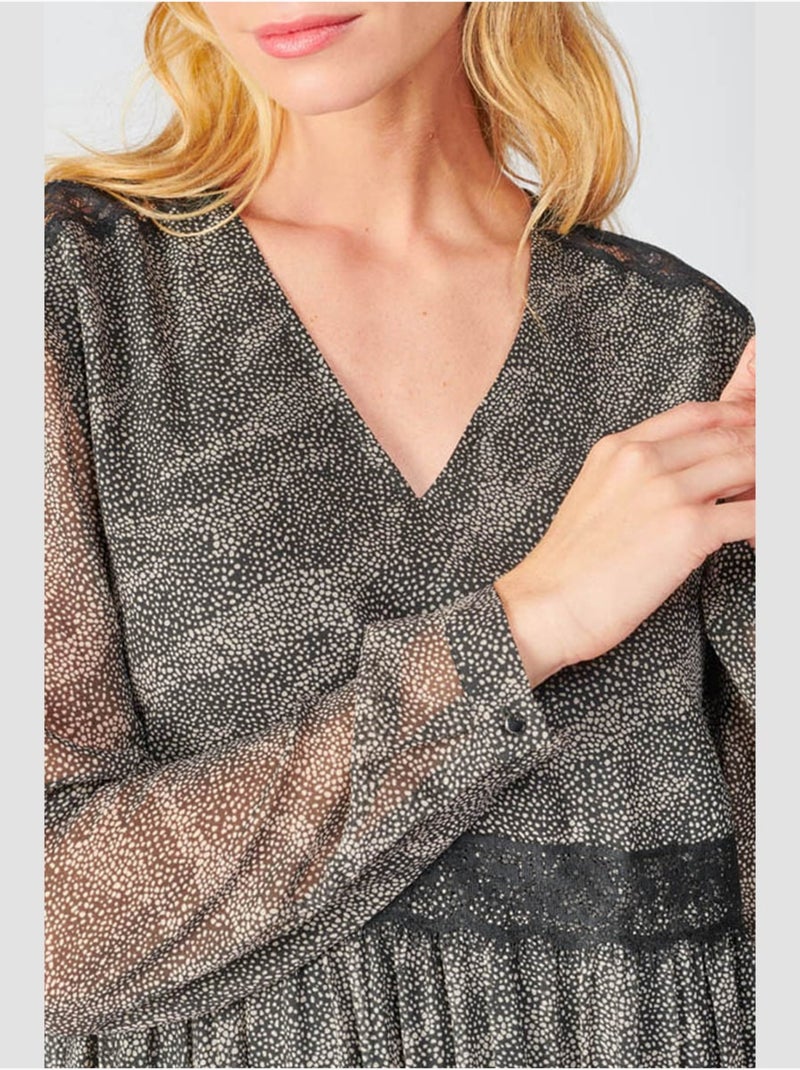 Robe RENA evasée, patineuse 'Le Temps Des Cerises' Noir - Kiabi