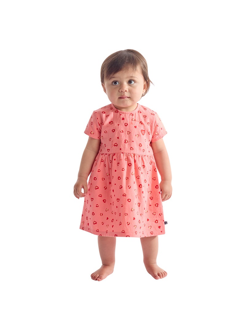 ROBE ROMIA MANCHES COURTES BEBE Rose - Kiabi