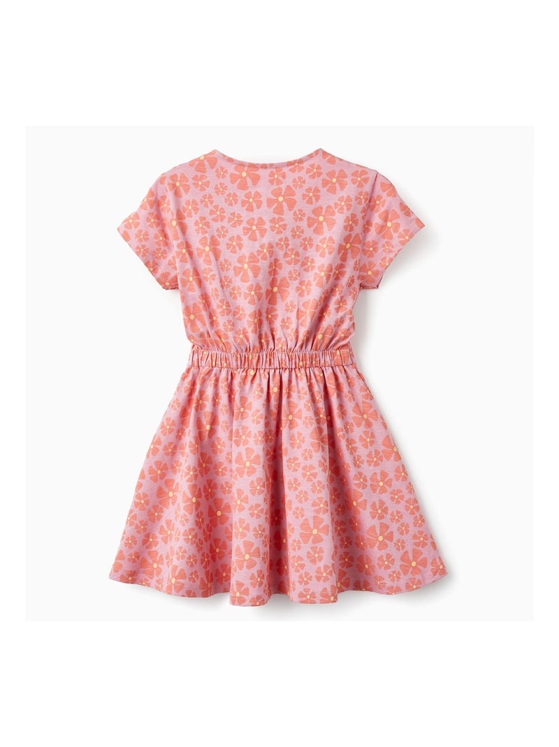 Robe rose à manches courtes avec motif floral pour fille manches courtes THE WAVE TRIBE Rose clair - Kiabi