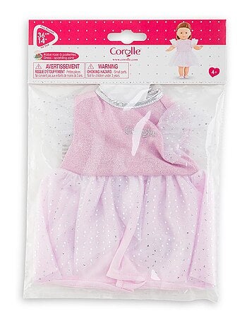 Robe Rose à Paillettes pour poupée ma Corolle