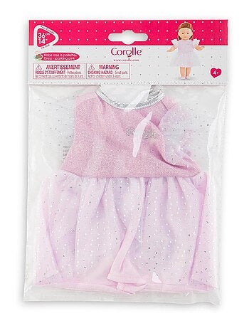 Robe Rose à Paillettes pour poupée ma Corolle