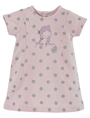 ROBE ROSE A POIS