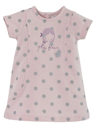 ROBE ROSE A POIS