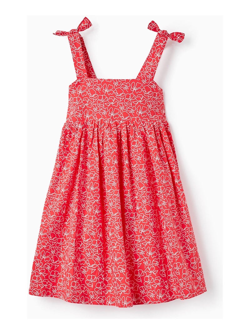 Robe rouge à motif floral blanc pour fille manches courtes PICASSO Rouge - Kiabi