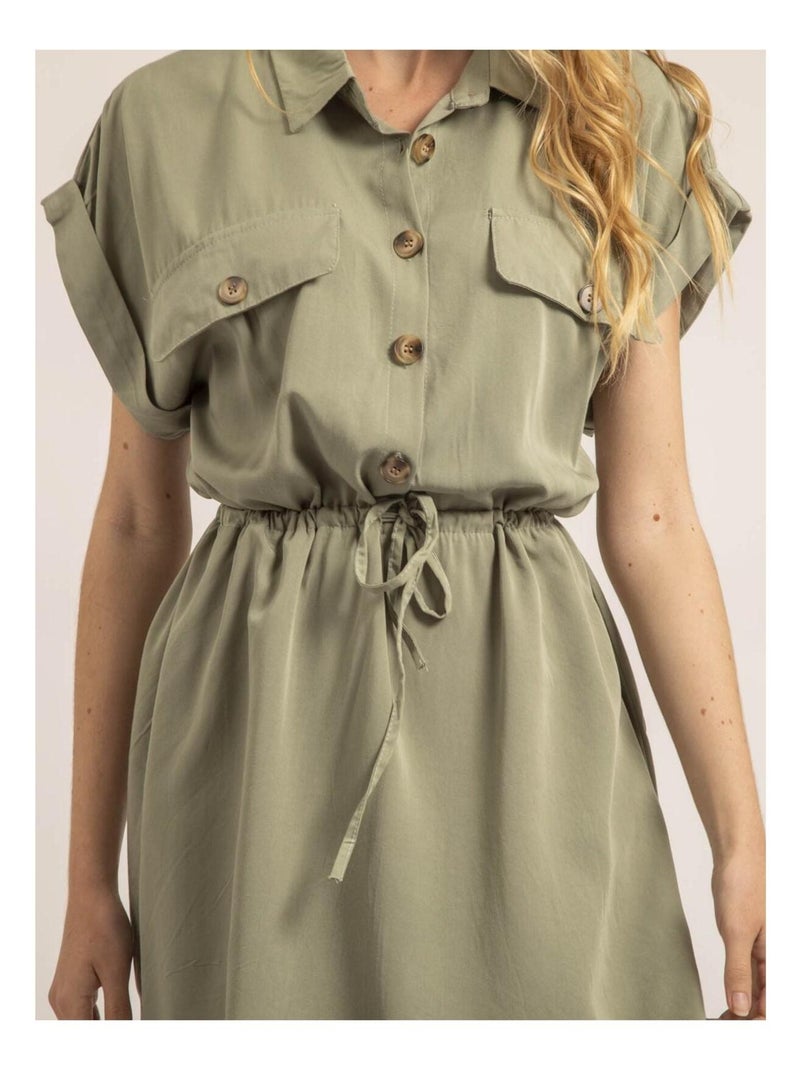 Robe saharienne IBELLE Kaki - Kiabi