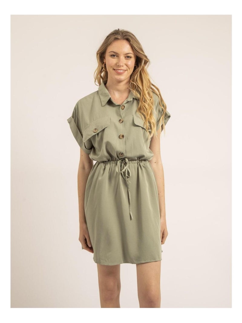 Robe saharienne IBELLE Kaki - Kiabi