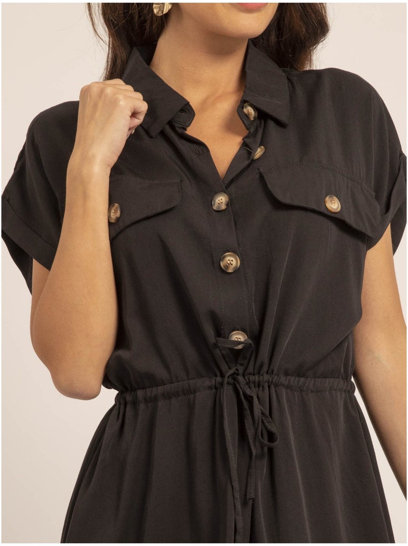 Robe saharienne IBELLE Noir - Kiabi