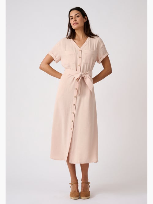Robe-saharienne tissu crêpe - Damart - Kiabi Robe-saharienne tissu crêpe - Damart - Kiabi