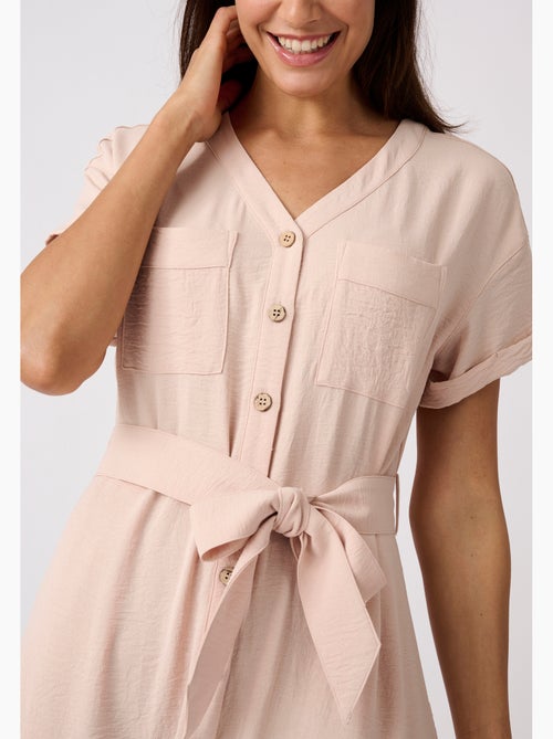 Robe-saharienne tissu crêpe - Damart - Kiabi Robe-saharienne tissu crêpe - Damart - Kiabi