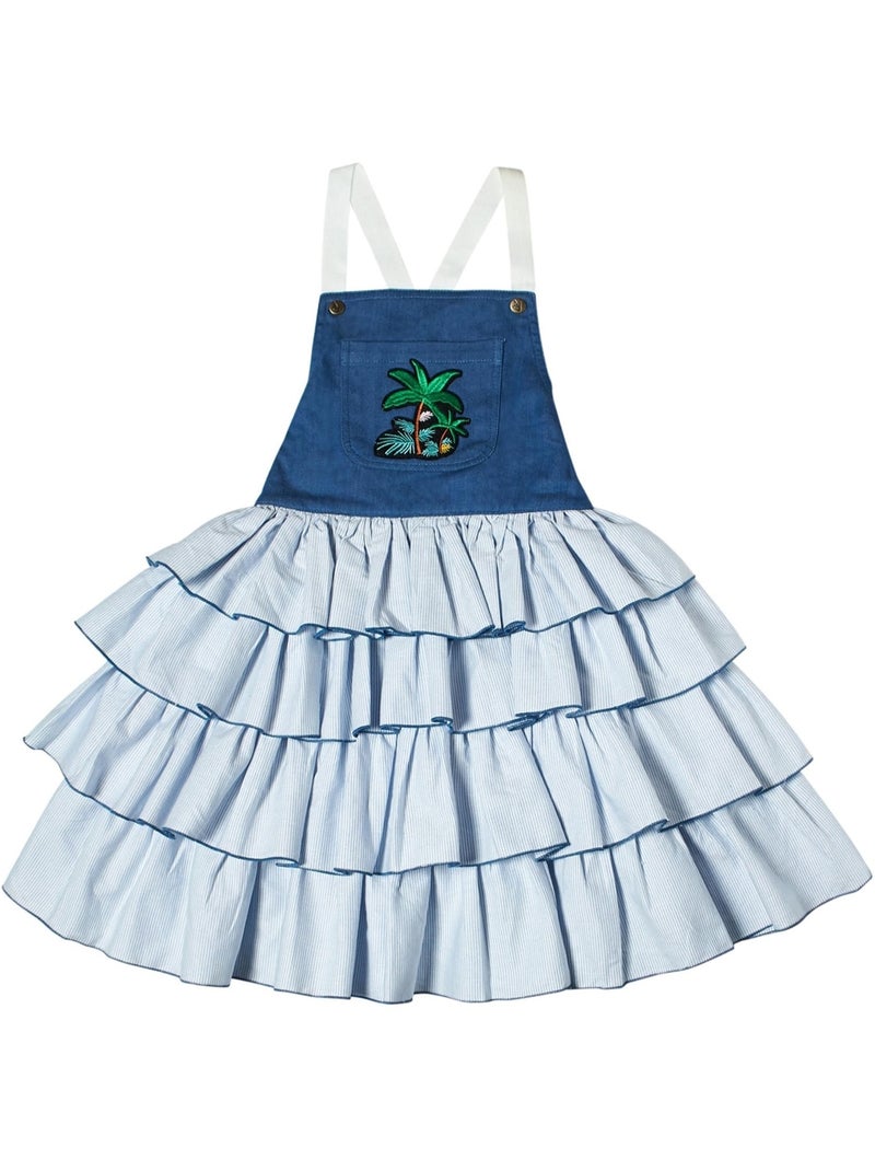 Robe Salopette   à Fines Rayures   GIGI - La Faute à Voltaire Bleu Bleu marine Blanc - Kiabi
