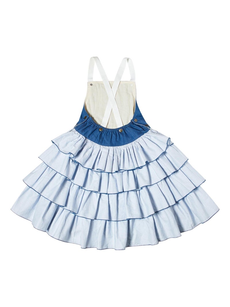 Robe Salopette   à Fines Rayures   GIGI - La Faute à Voltaire Bleu Bleu marine Blanc - Kiabi