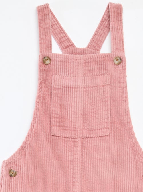 Robe salopette à poche en velours côtelé - Kiabi