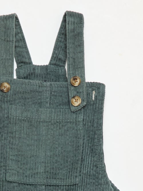 Robe salopette à poche en velours côtelé - Kiabi