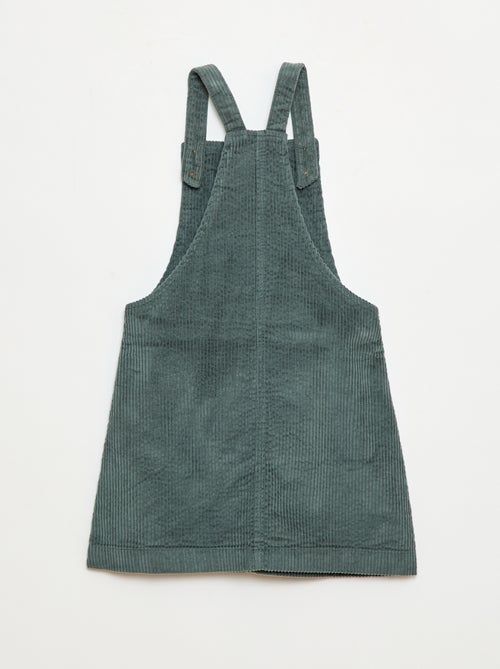 Robe salopette à poche en velours côtelé - Kiabi