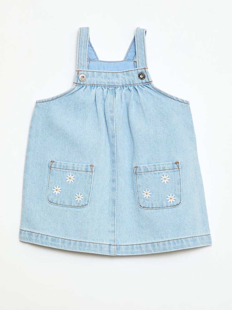 Robe salopette avec 2 poches plaquées devant Bleu - Kiabi