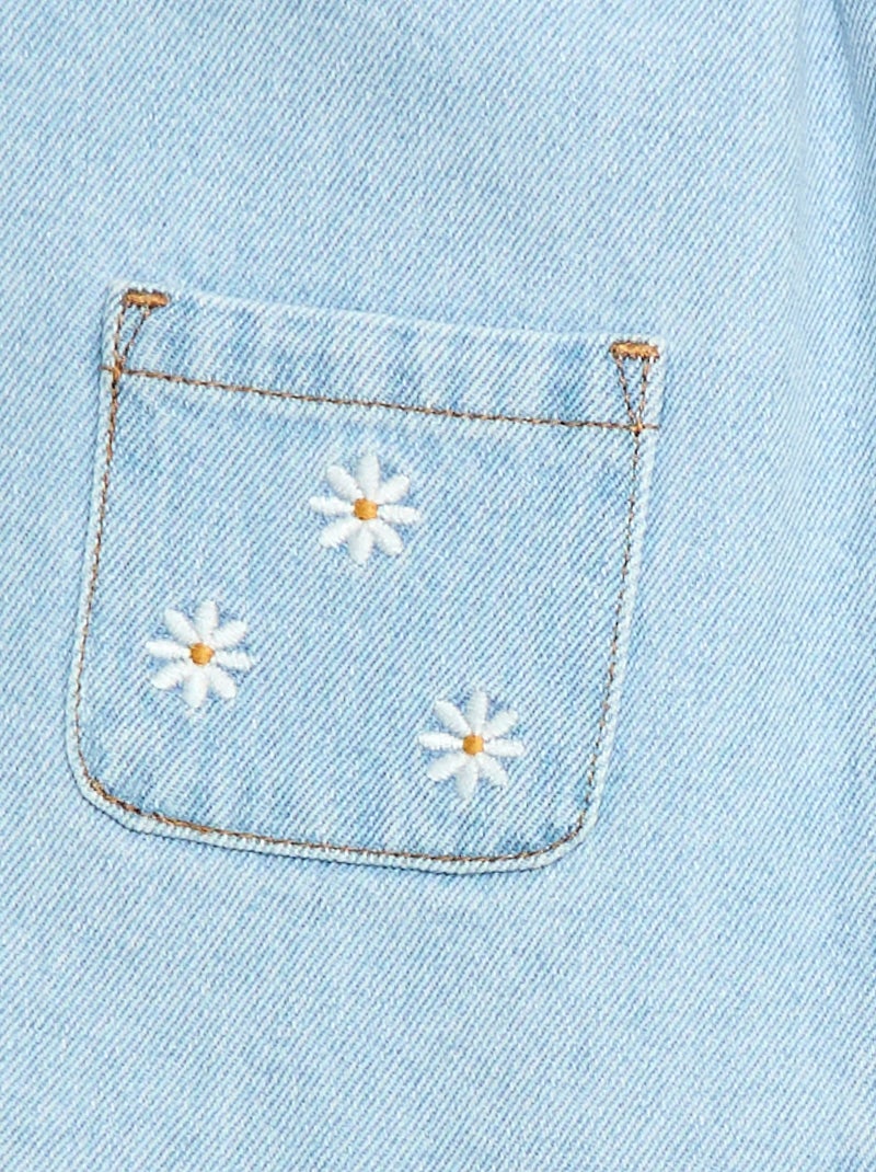 Robe salopette avec 2 poches plaquées devant Bleu - Kiabi
