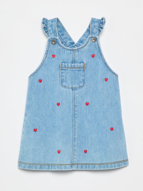 Robe salopette avec bretelles volantées - Kiabi