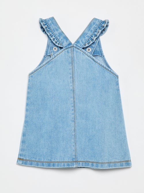 Robe salopette avec bretelles volantées - Kiabi