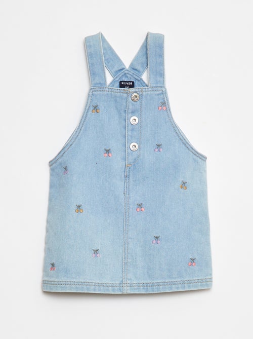 Robe salopette avec broderies - Kiabi