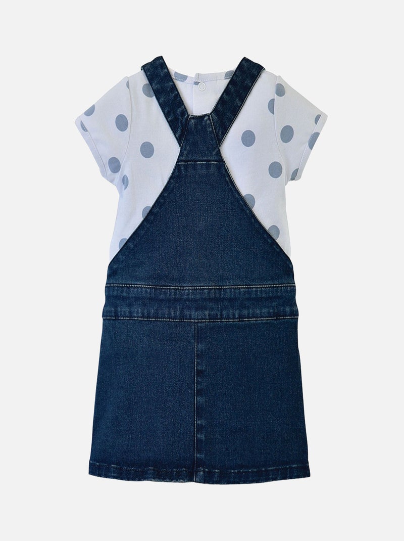ROBE SALOPETTE BEBE FILLE Bleu - Kiabi