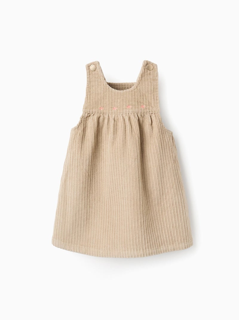 Robe Salopette Brodée Gris clair - Kiabi
