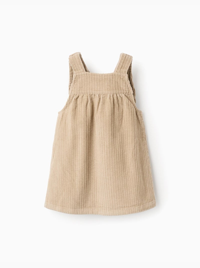 Robe Salopette Brodée Gris clair - Kiabi