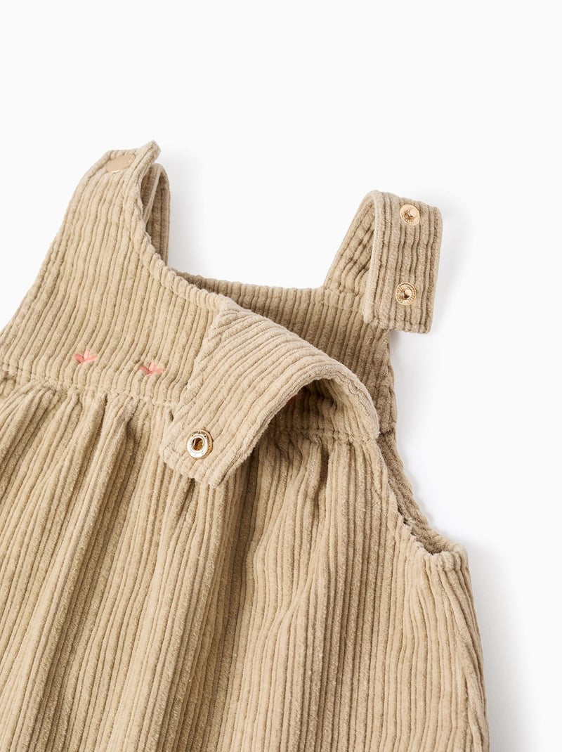 Robe Salopette Brodée Gris clair - Kiabi