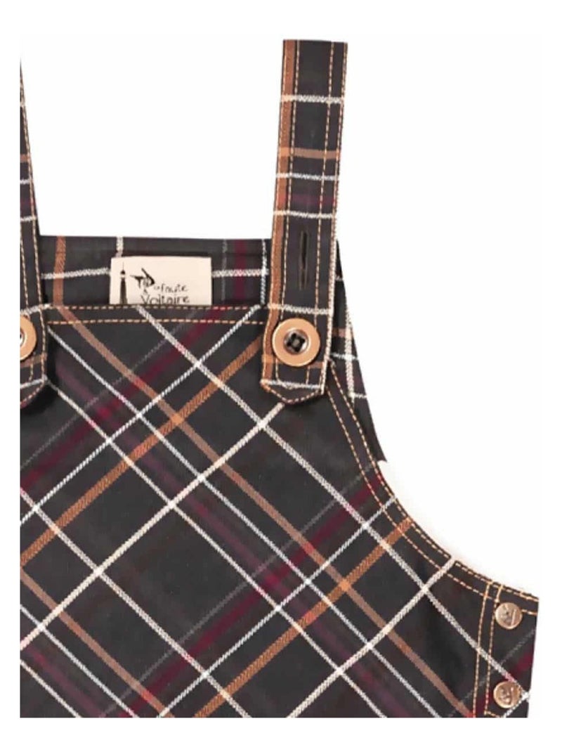 Robe Salopette   Carreaux Tartan   LOLA - La Faute à Voltaire Marron - Kiabi