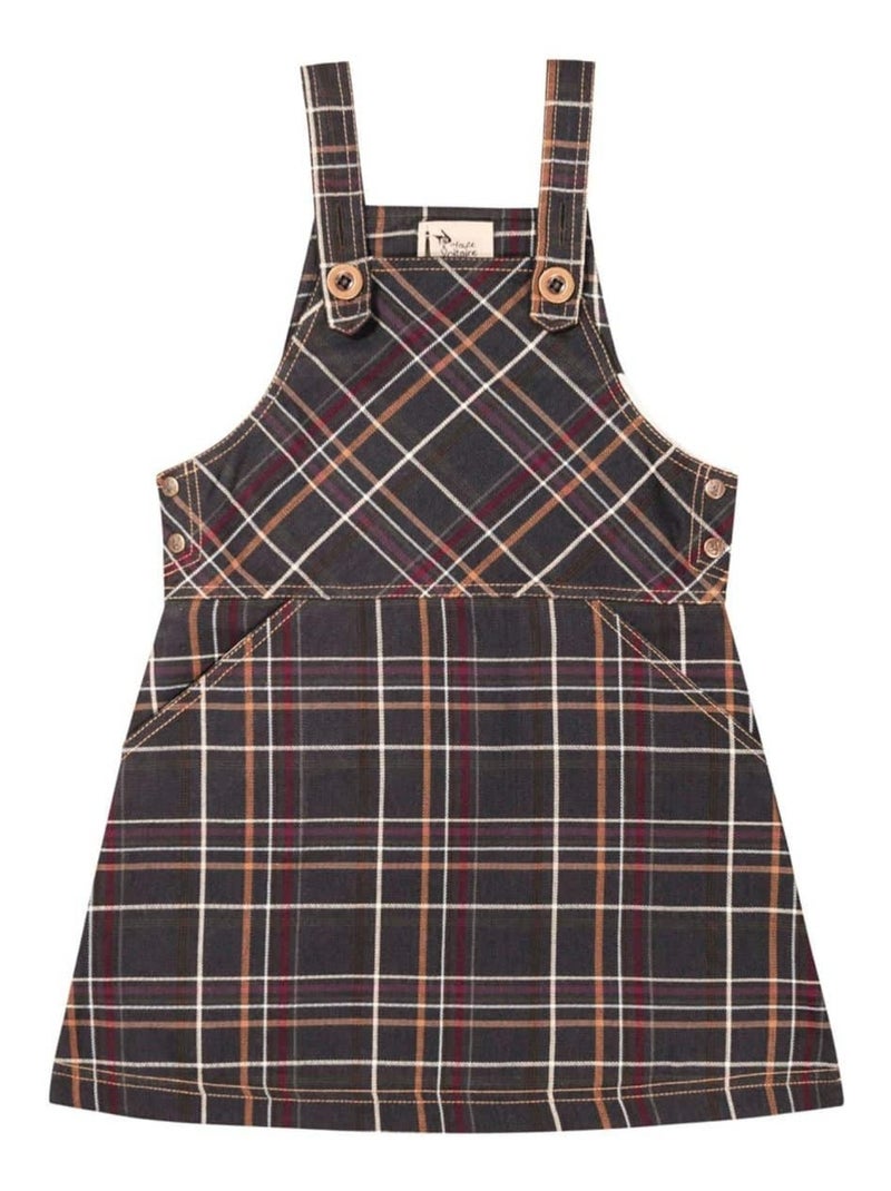 Robe Salopette   Carreaux Tartan   LOLA - La Faute à Voltaire Marron - Kiabi