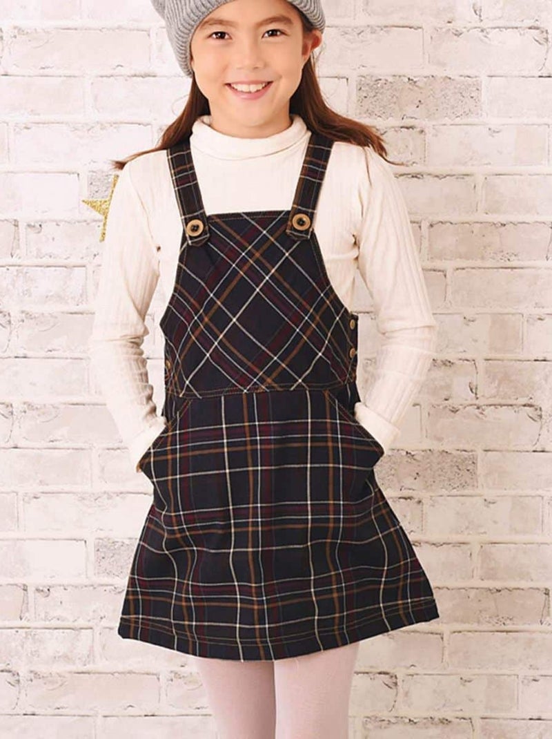 Robe Salopette   Carreaux Tartan Marron  LOLA - La Faute à Voltaire Marron - Kiabi