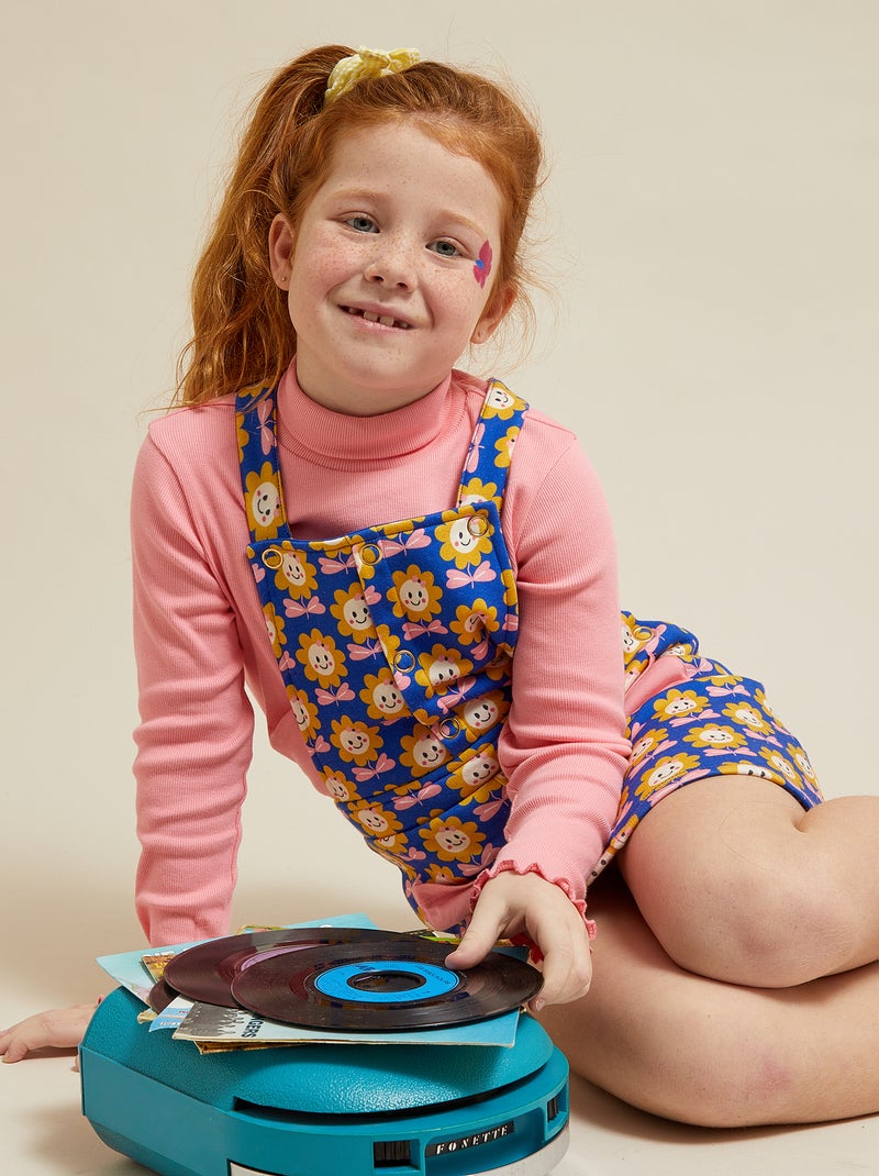 Robe salopette courte - Kiabi  X chacha Bleu/jaune/rose - Kiabi