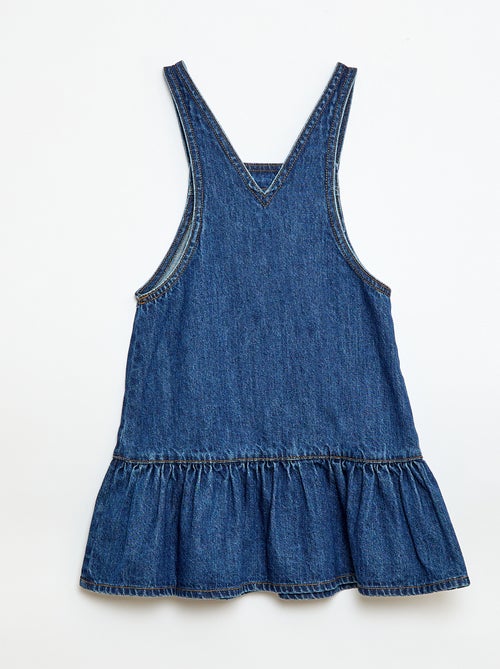 Robe salopette courte en jean - Kiabi