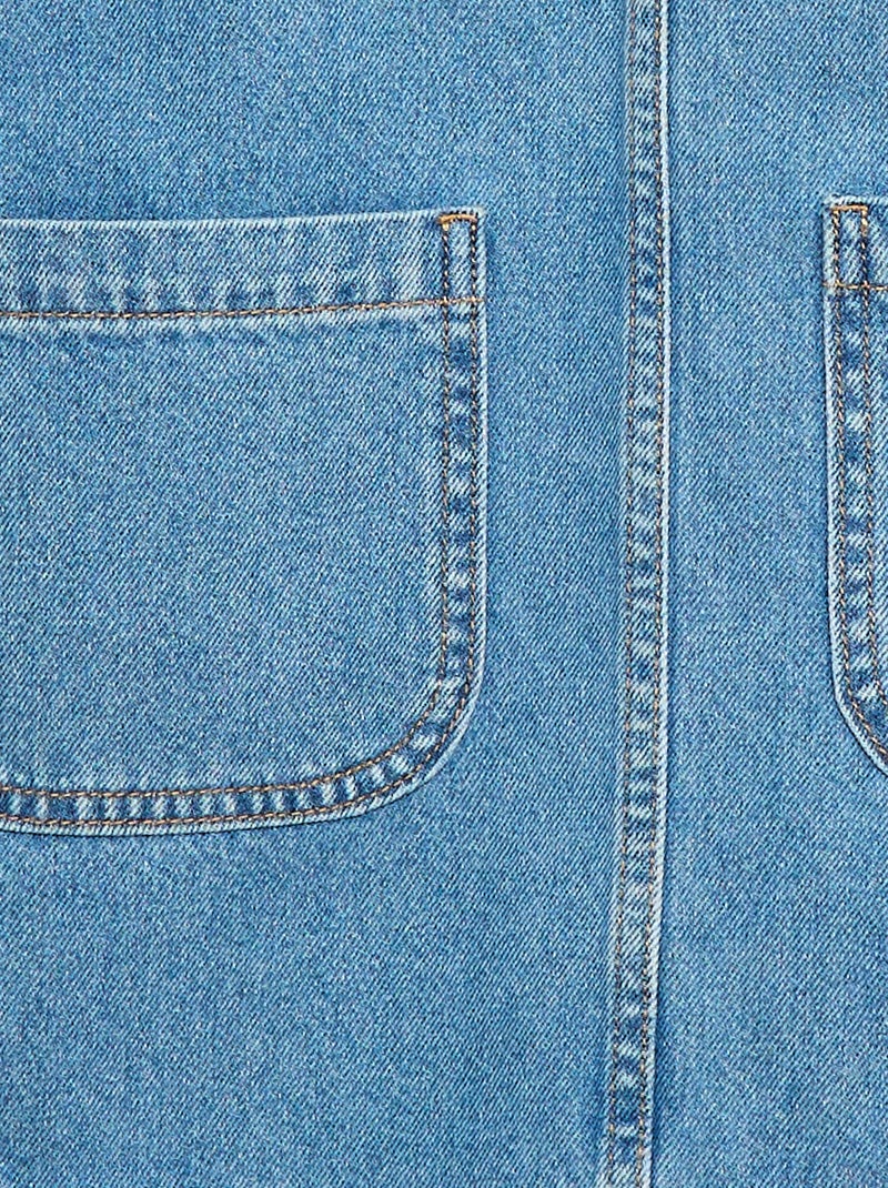 Robe salopette courte en jean Bleu - Kiabi