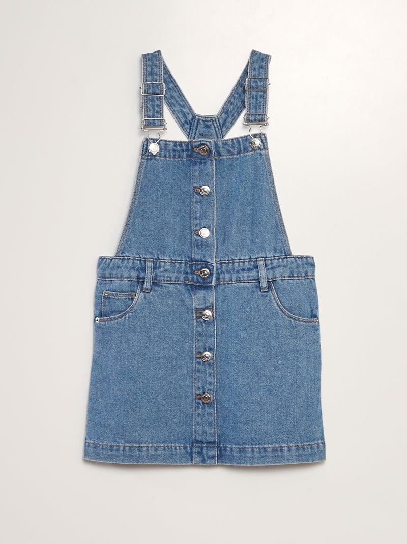 Robe salopette courte en jean Double stone - Kiabi