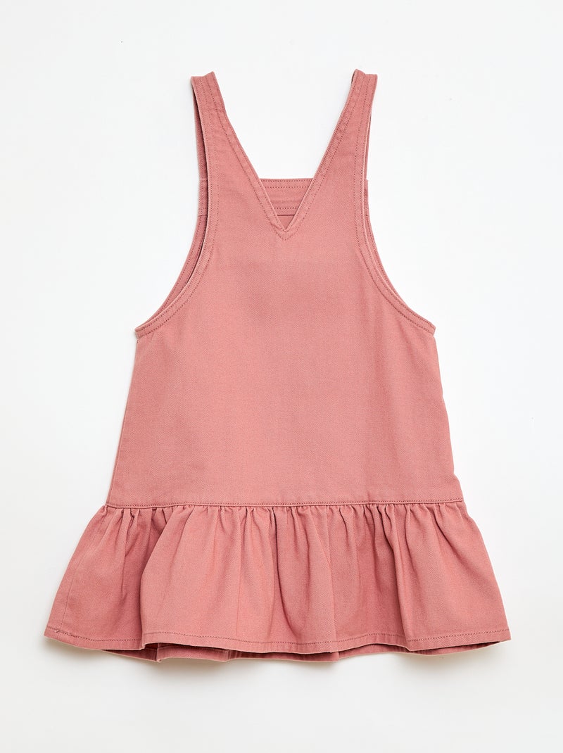 Robe salopette courte en jean Rose - Kiabi