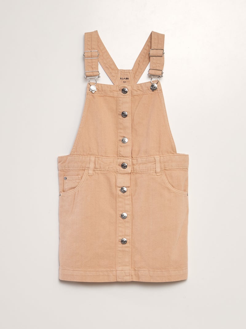 Robe salopette courte en jean Rose pâle - Kiabi