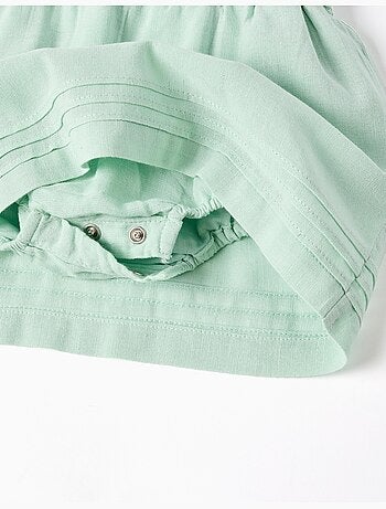 Robe salopette en coton et lin