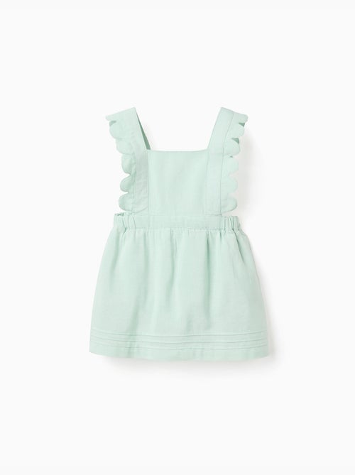 Robe salopette en coton et lin - Kiabi