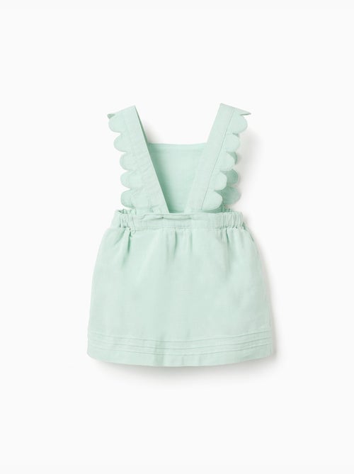 Robe salopette en coton et lin - Kiabi