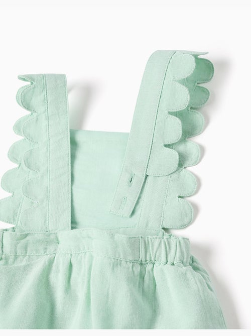 Robe salopette en coton et lin - Kiabi