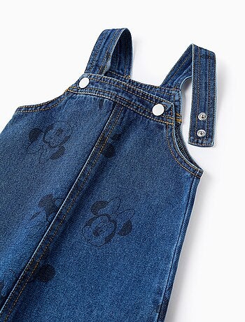 Robe Salopette en Denim à Motif Minnie