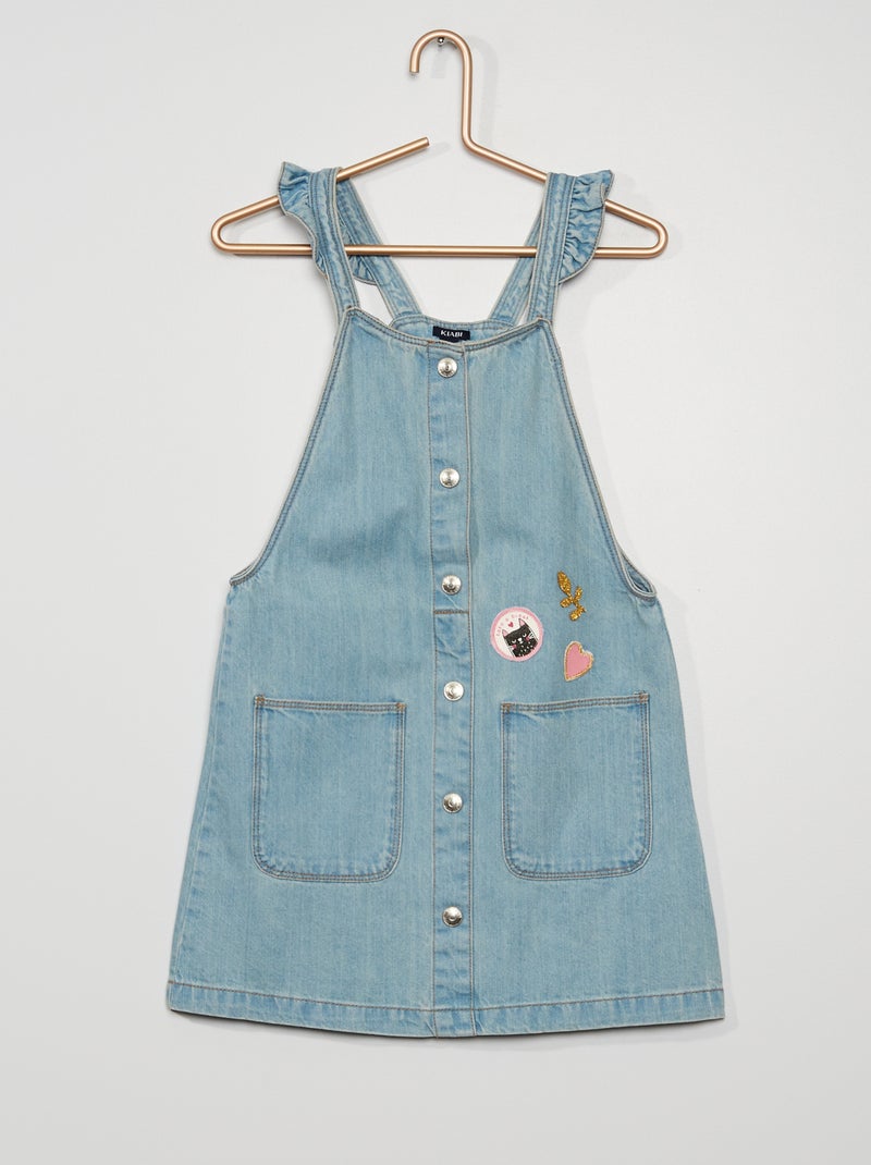 Robe salopette en denim bleu - Kiabi